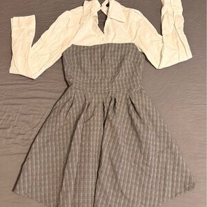 Trixxi Black and White Plaid Dress